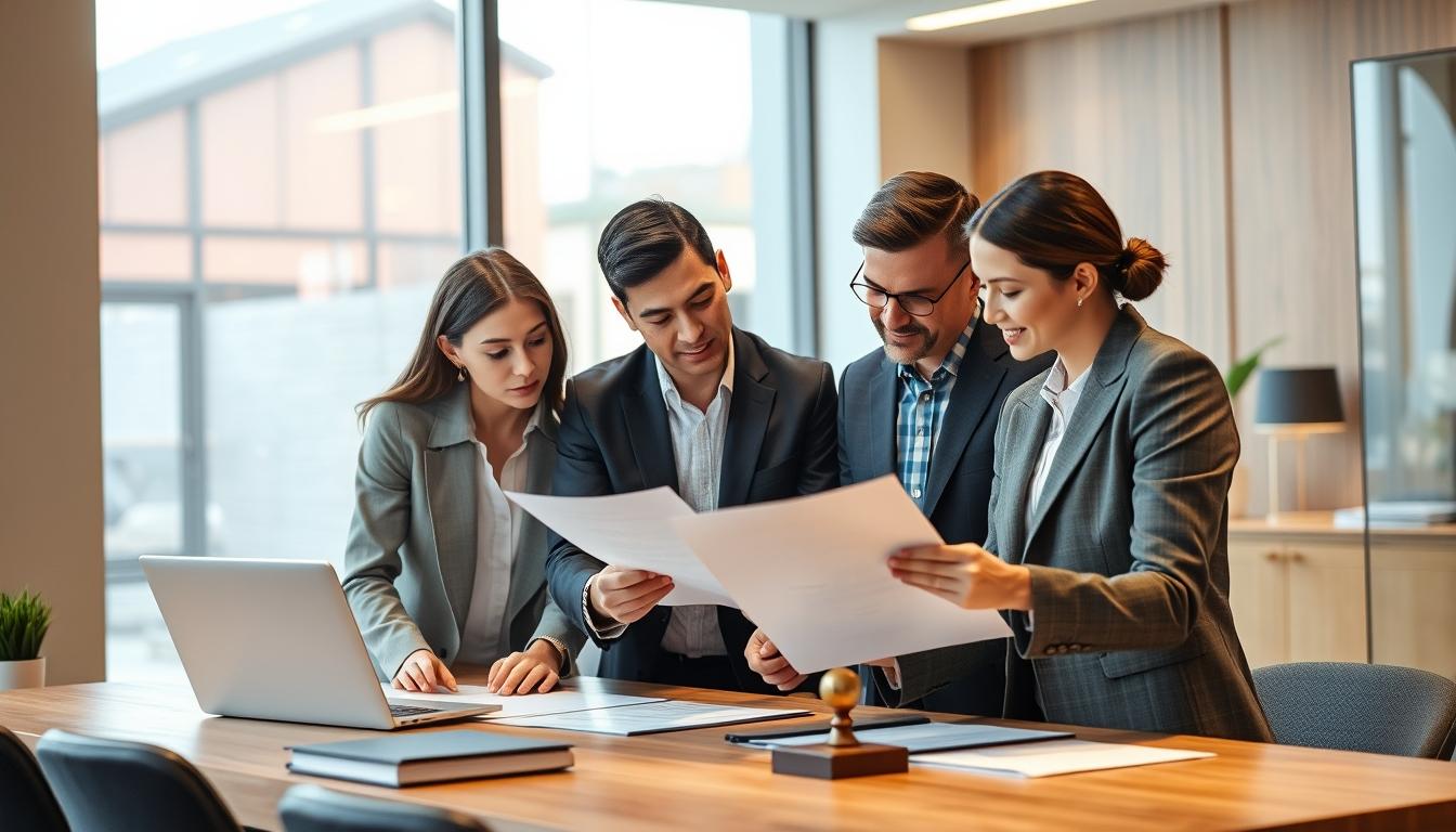 Family reviewing legal documents